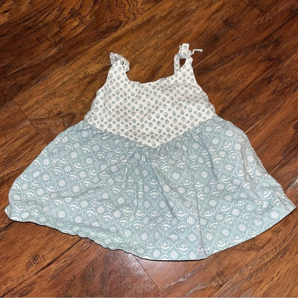 Carter's White and Green Casual Kids Dress